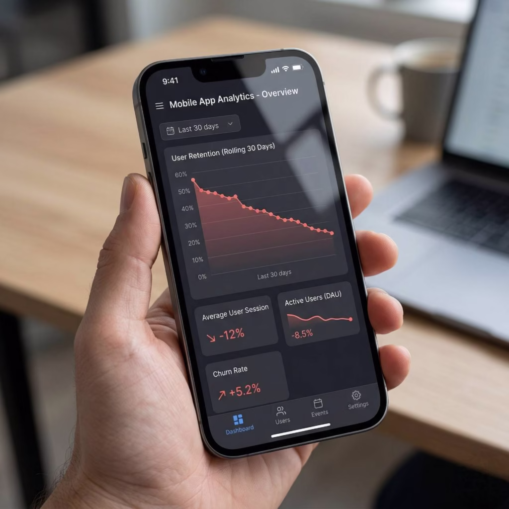 mobile app launch vs failure comparison